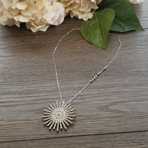 Silver Sun Pendant Necklace